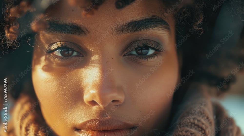 Close up of a person wearing a scarf, suitable for fashion or winter themed designs. Close up of a person wearing a scarf, suitable for fashion or winter themed designs.