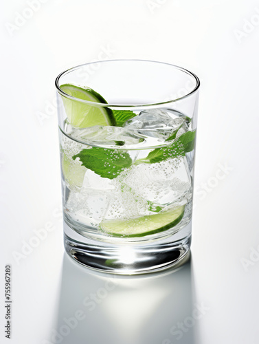 glass of water with lime