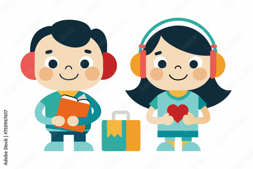 best baby couple carton and headphone artwork