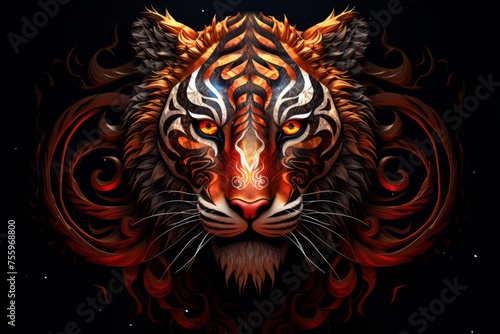 Artistic interpretation of the tiger zodiac symbol