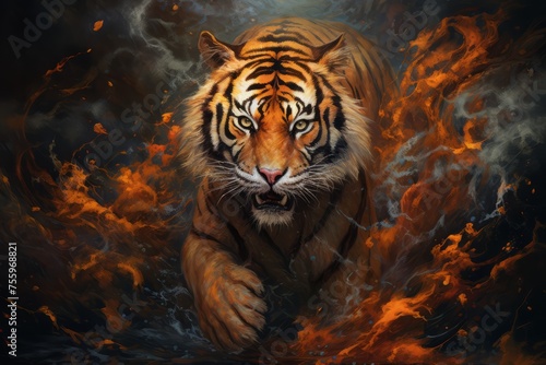 Artistic tiger painting symbolizing the zodiac © KerXing