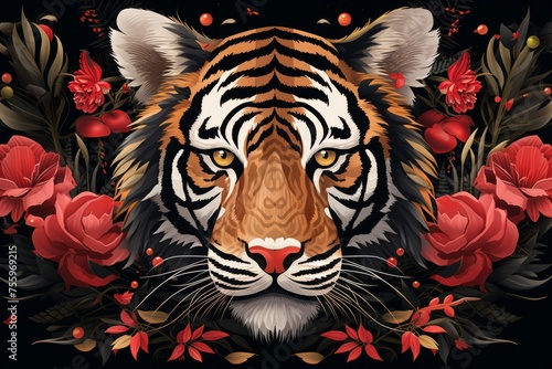 Intricate Year of the Tiger illustration