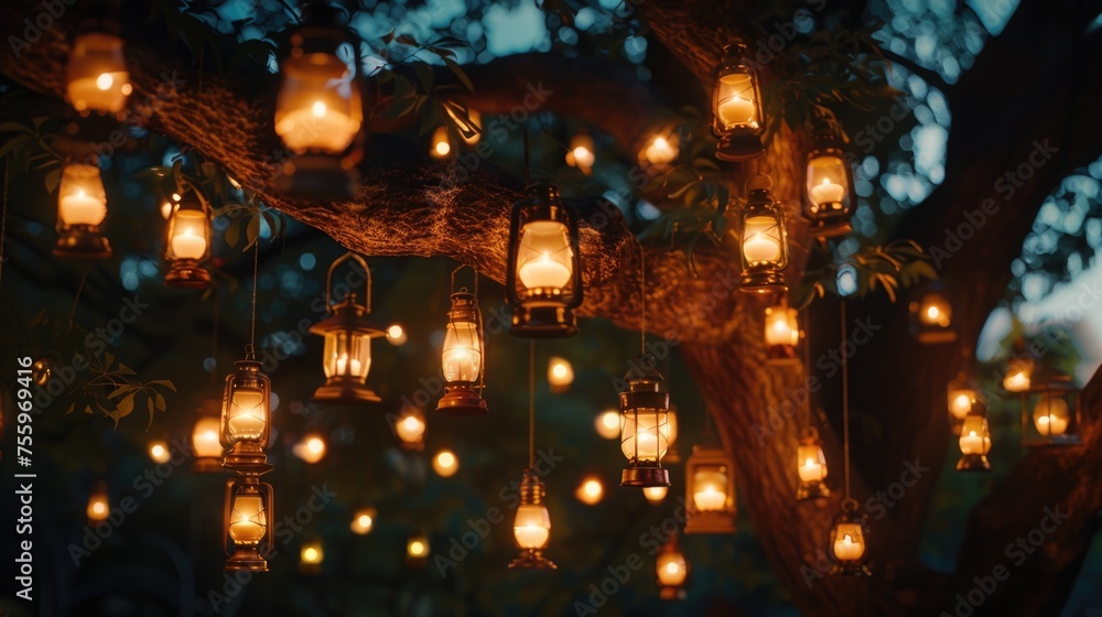 A tree adorned with glowing candles, perfect for holiday celebrations or peaceful settings.