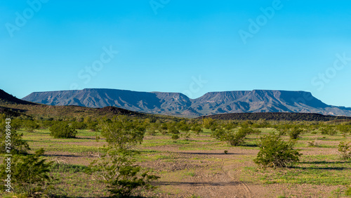 Flat top mountain  in the Arizona desert on clear day