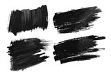 Four black brush strokes on a white background. Suitable for graphic design projects.