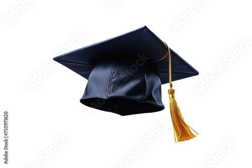 Wallpaper Mural Full-body image of a graduation cap, floating mid-air, isolated on a pristine white background, sharp focus, high resolution, single object centered in frame, casting a soft shadow, ultra clear Torontodigital.ca
