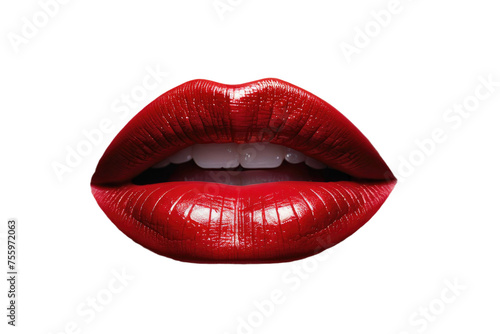 red lips isolated on white background