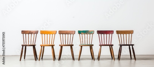 Four chairs on a white background