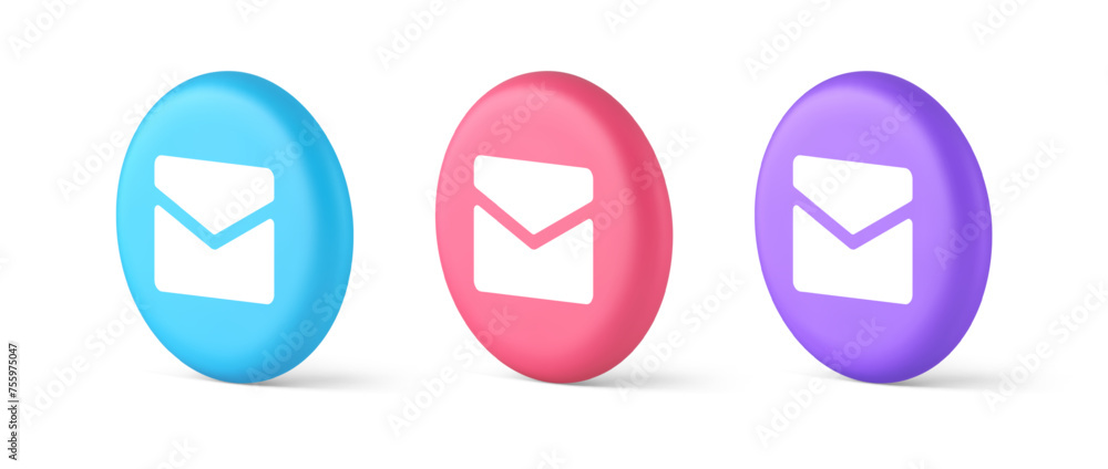 Newsletter inbox chat message button remotely communication digital notification 3d circle icon Newsletter inbox chat message button remotely communication digital notification 3d circle icon