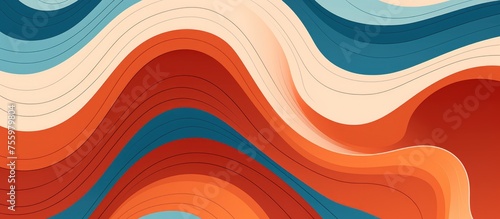 Modern art pattern design with decorative curved lines