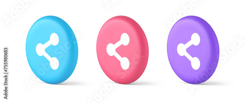 Decentralize compound connection encrypted network button cyberspace management 3d circle icon