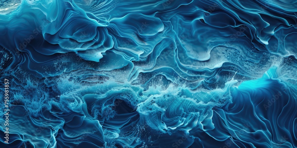 Close up of vibrant blue liquid, perfect for science or beauty concepts.