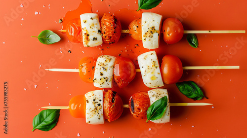 Delicious Tomato Mozzarella and Basil Skewers © Muzamil