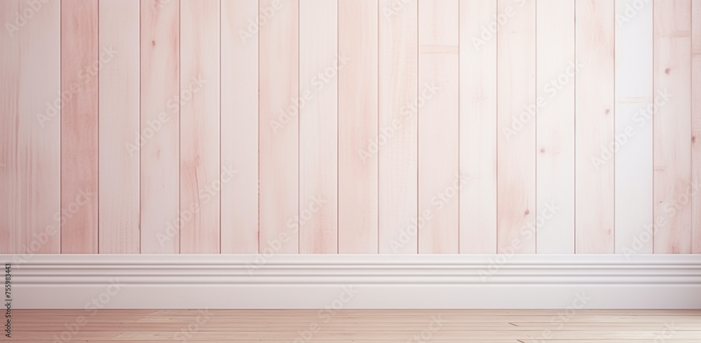 Elegant Pastel Pink Wall Paneling with Wooden Floor -Modern Interior Design with Classic Empty Room Elegant Pastel Pink Wall Paneling with Wooden Floor -Modern Interior Design with Classic Empty Room