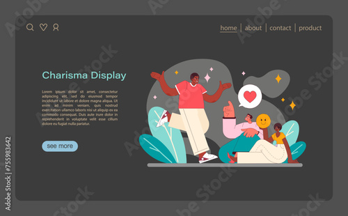 Charisma display concept. A vibrant vector illustration that captures the essence of magnetic personalities