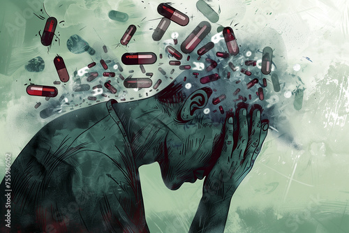 Substance Abuse, Mental Health Illustration photo