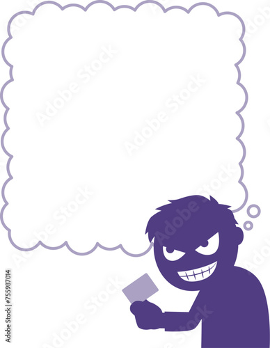 カードで悪知恵を働かせる男性