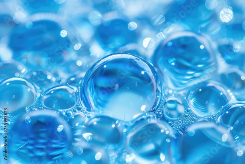 Close up of water bubbles  perfect for science projects or nature backgrounds.