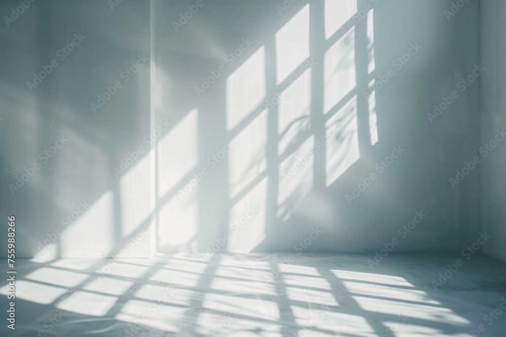 Fototapeta premium A simple room with white walls and a window, suitable for various concepts.