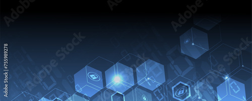 Cyber security and information or network protection. Future cyber technology web services for business and internet project