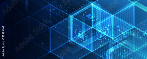 Cyber security and information or network protection. Future cyber technology web services for business and internet project