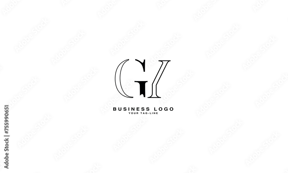 GY,Y G, Abstract Letters Logo Monogram GY,Y G, Abstract Letters Logo Monogram