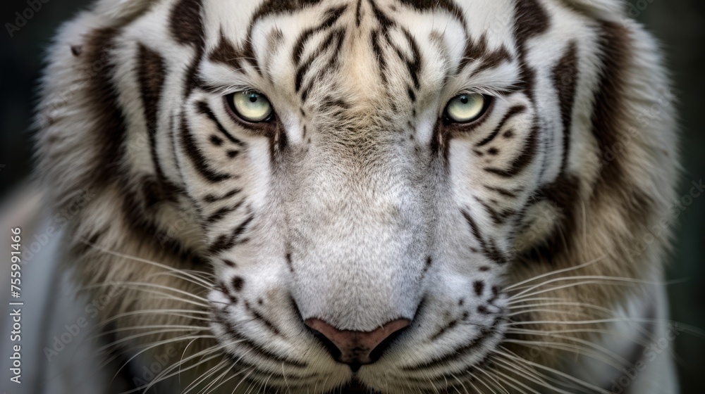 Fototapeta premium close up white tiger face and eyes