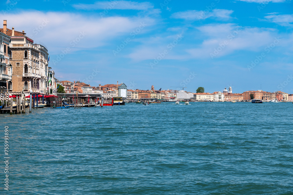 Panoramic View of Venice Grand Canal and Cityscape