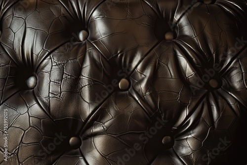 Detailed close-up of a leather couch with buttons. Perfect for furniture or interior design concepts.