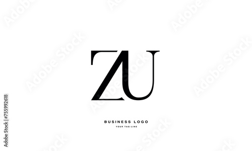 ZU, UZ, Z, U, Abstract Letters Logo Monogram