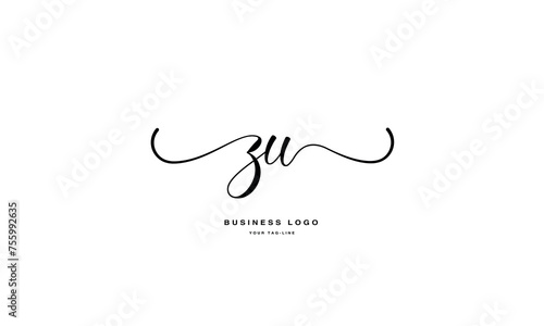 ZU, UZ, Z, U, Abstract Letters Logo Monogram