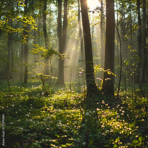 Sunny Forest in Spring