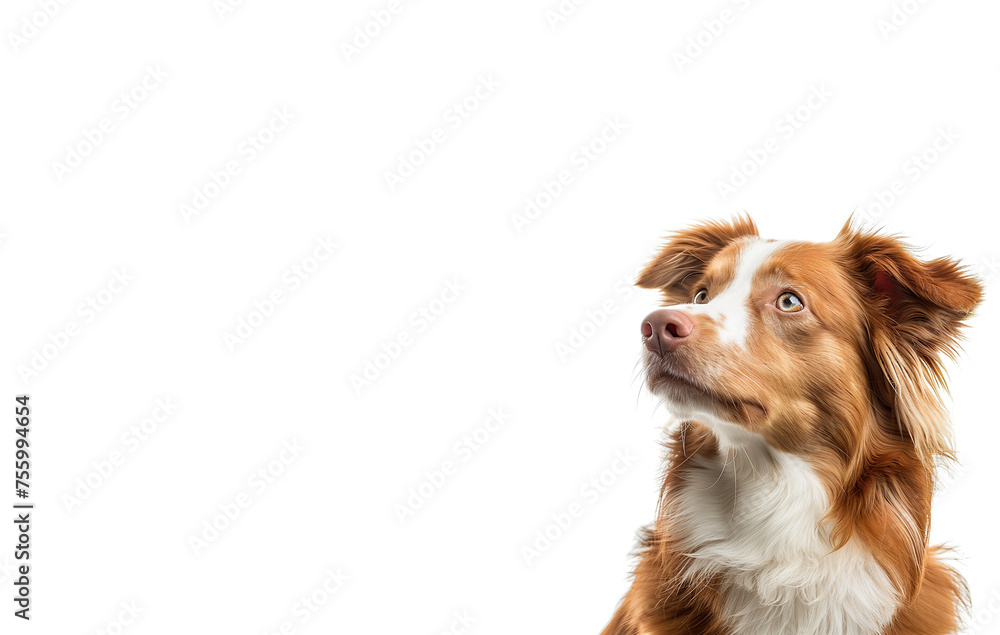 Closeup of a beautiful dog on a white background Closeup of a beautiful dog on a white background