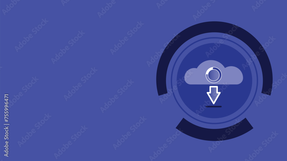 Software download concept vector banner background with cloud and arrow icon, copy space on a blue background. Software download concept vector banner background with cloud and arrow icon, copy space on a blue background.