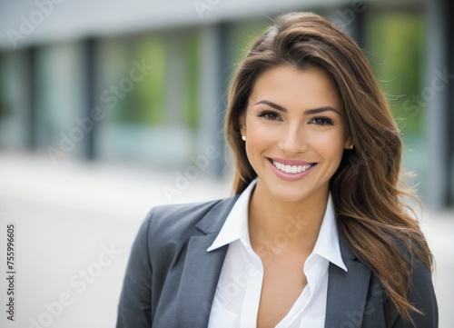 Casual business woman smiling