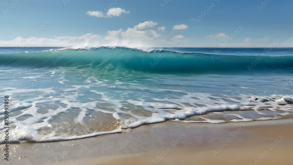 beautiful sandy beach and soft blue ocean wave2