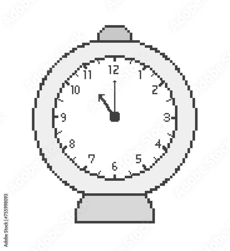 Pixel art clock at 11 o'clock photo
