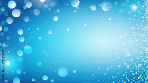 Abstract wallpaper featuring circle bokeh with a smooth blur effect in light blue, background filled with shiny, blurry light sparkles creating a texture suitable for seasonal events like Christmas