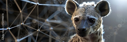 Glowing hyena in a geometric habitat, merging wildlife themes with abstract digital artistry
 photo