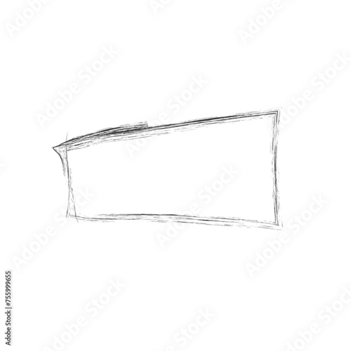 Hand drawn square frames in sketchy style. Rectangular handdrawn grungy borders. Vector illustration of pencil outline stroke framework box. Collection of doodle school draft frames	