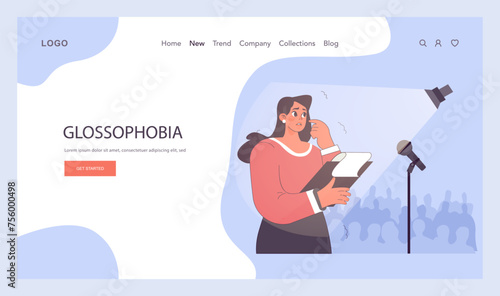 Phobia web banner or landing page. Human's irrational inner fears