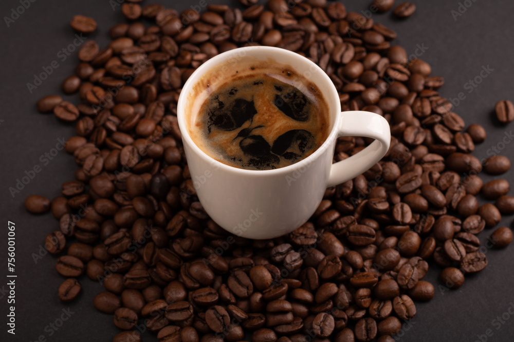 espresso, seed, grain, beverage, morning, bean, background, breakfast, caffeine, brown, aroma, hot, rustic, cup, cafe, hot drink, drink, black, roasted, mug