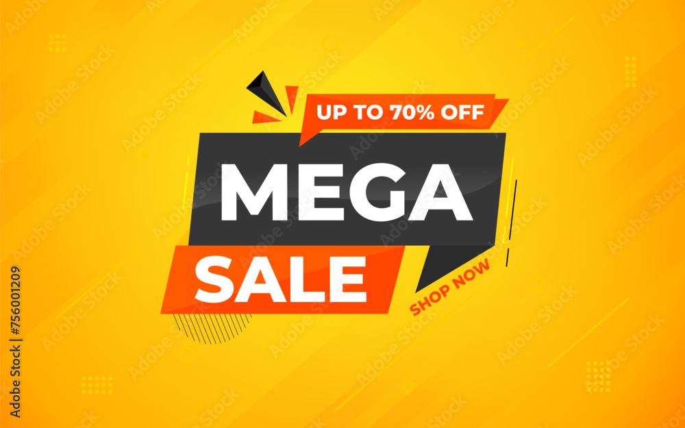 Mega sale banner template. Special offer discount background. Mega sale banner template design for web or social media, Sale special offer. abstract vector design.