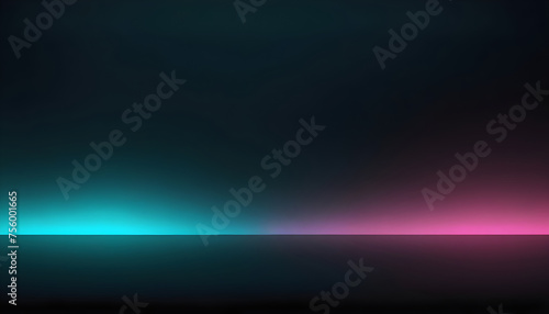 Dark grainy gradient background blue turquoise pink black glowing light noise texture banner backdrop poster copy space