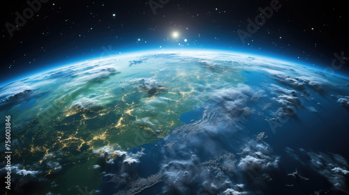 view of planet earth from space  nature  continents  landscape  sky  blue  beauty  ocean  air  geography  science  universe  atmosphere  world