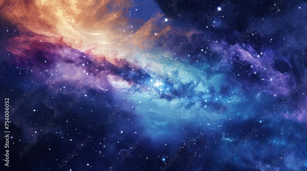 Vibrant galaxy with stars and colorful nebula clouds. Vibrant galaxy with stars and colorful nebula clouds.