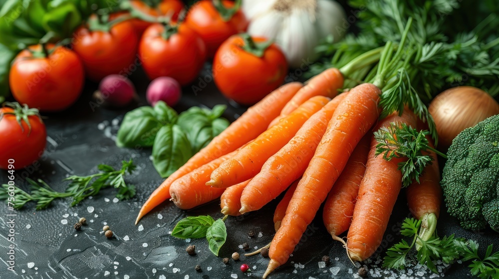 Closeup, carrot and food for health and cooking, wellness and nutrition with vegan or vegetarian meal prep. Orange vegetables Closeup, carrot and food for health and cooking, wellness and nutrition with vegan or vegetarian meal prep. Orange vegetables