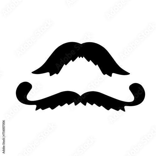 Unique mustache styles for men. Cute vector set in flat cartoon style. For your design, posters, textiles, wedding invitations. Vector illustration.