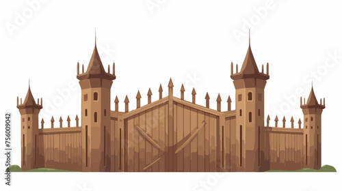 fence with the style of a medieval castle.