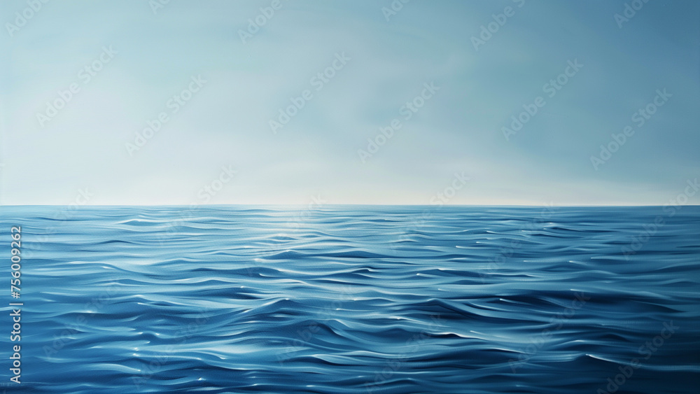 Blue Serenity: A Panorama of the Calm Sea